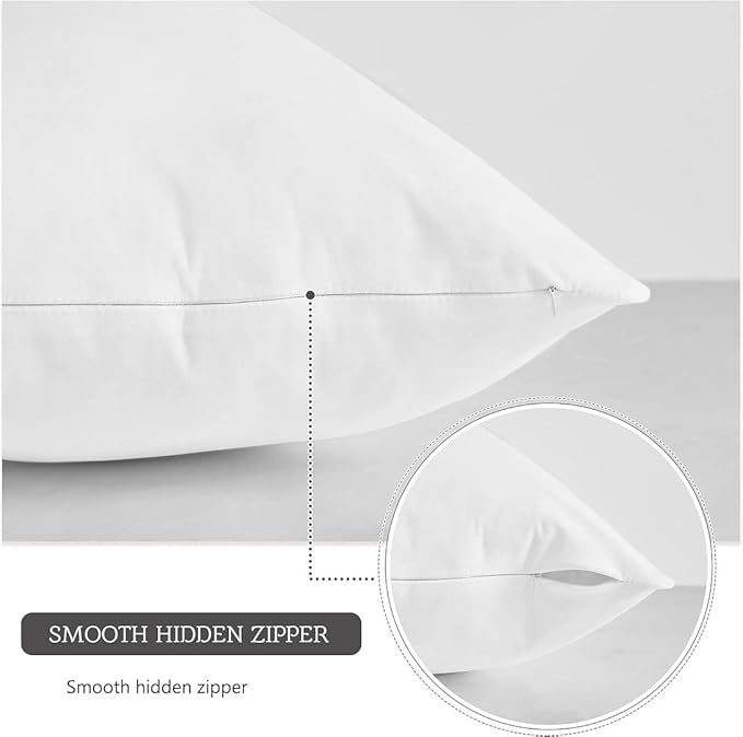 MoonRest® Synthetic Down Alternative 18x18 Square Pillow Insert Form, for Decorative Throw Pillow, Sofa, Cushions, Body and Bed - Pack of 2- Size 18“X 18”