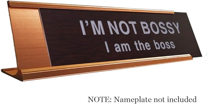 2" x 10" Aluminum Desk Name Plate Holder, Office Business Desk Sign Holder Desktop-5 Pack (Rose Gold)
