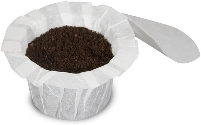 Perfect Pod EZ-Cup Paper Coffee Filters with Patented Lid for Single-Serve Coffee Brewers and Coffee Pods, Compatible with Keurig, 12-Pack (600 Filters)