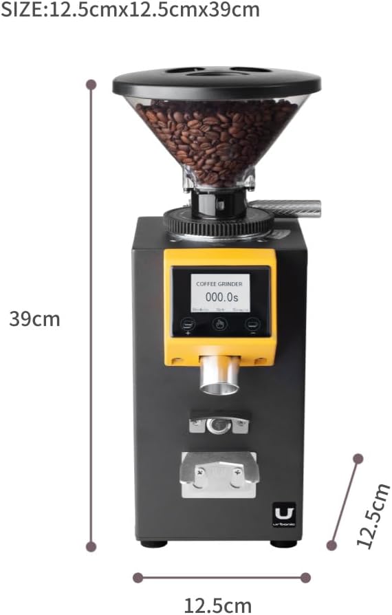 Urbanic 090 Electric Coffee Grinder (110~220v) / straight Titanium burr 60mm / (Yello) / (Made in Korea), 125*125*39(mm)
