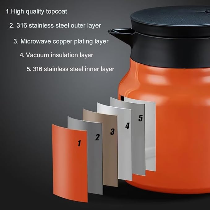 1000ml Smart Temperature Control Vintage Floral Tea Thermos Stainless Steel Insulated Mug with Built-In Filter Double Wall Vacuum Travel Tumbler for Hot Cold Drinks (Red flower)