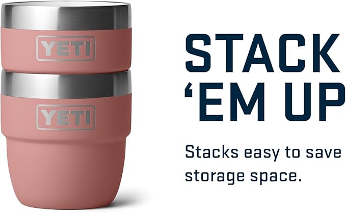 YETI Rambler 4 oz Stackable Cup, Stainless Steel, Vacuum Insulated Espresso/Coffee Cup, 2 Pack