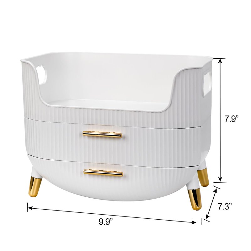 Makeup Organizer with Drawers,Skincare Plastic Storage for Vanity,Large Cosmetic Display case for Dresser with Handle,Large Capacity Bathroom Countertop,Dressing table, Bathroom, Bedroom, Living room