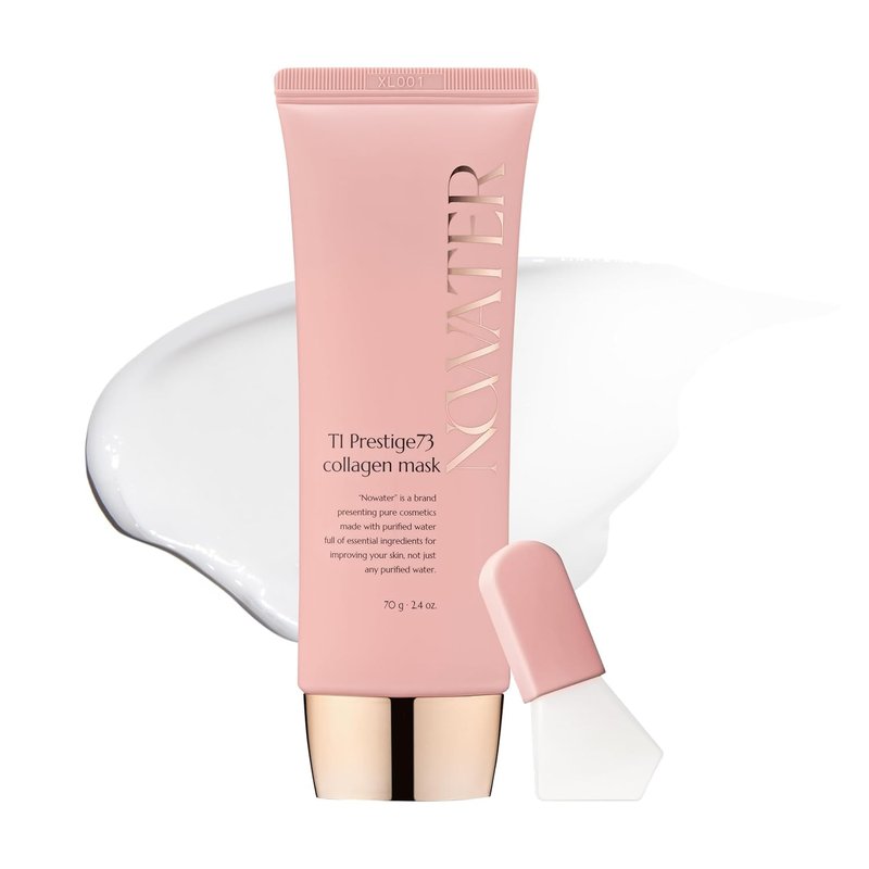 NOWATER Collagen Peel Off Face Mask for Glass Skin — Korean Skincare Hydrolyzed Collagen & 6 Peptides, Visibly Firms & Hydrates in 15 Minutes, Overnight Sleeping Mask for All Skin Types (2.4 fl.oz)