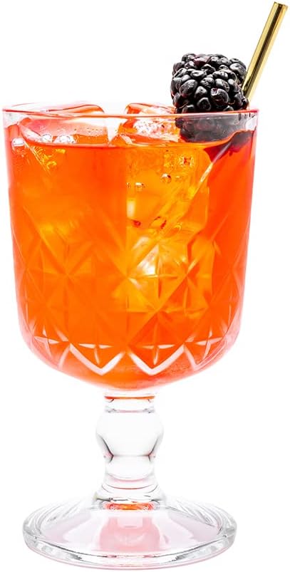 Restaurantware Timeless 11 Ounce Goblet Glasses Set of 12 Etched Cocktail Glasses - Stemmed Dishwasher-Safe Clear Glass Water Goblets Chip-Resistant For Whiskey Or Cocktails