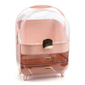 BENEALL Cosmetic Organizer Skincare Organizers, Makeup Organizer Box for Countertop with Lid and Drawers, Make Up Storage Organizer with Waterproof & Dustproof Cover for Vanity Women Girls (Pink)