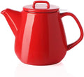 Sweejar 40oz Tea pot with Removable Stainless Steel Infuser,Dishwasher Safe Tea Pots for Loose Tea,Tea Pots with Infuser for Chrismas Women Gift (Red)