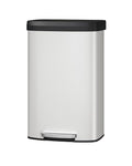 Garvee 21 gal / 80 L Metal Trash Can with Lid, Large Garbage Can for Kitchen, Rustproof Step-on Kitchen Metal Trash Bin with Liner Rim, Rear Handle, Soft Close Plastic Lid, White
