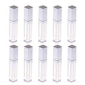 Healthcom 10 Pcs 7.5ml Plastic Square Clear Lip Gloss Tubes Vials with Mirror LED Light Lip Glaze Tube Bottles Refillable Makeup Lipstick Tube DIY Cosmetic Container Travel for Woman Girl(Silver)