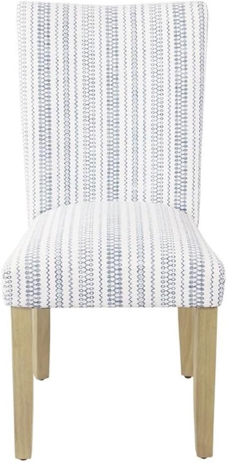HomePop Classic Parsons Dining Chair -Blue Farmhouse Stripe (Set of 2)