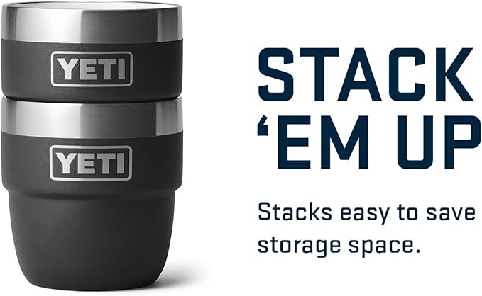 YETI Rambler 4 oz Stackable Cup, Stainless Steel, Vacuum Insulated Espresso/Coffee Cup, 2 Pack