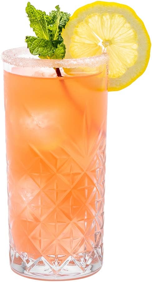 Restaurantware Timeless 10 Ounce Highball Glasses Set of 12 Etched Drinking Glasses - Dishwasher-Safe Chip-Resistant Clear Glass Water Glasses Lead-Free For Juices Or Cocktails