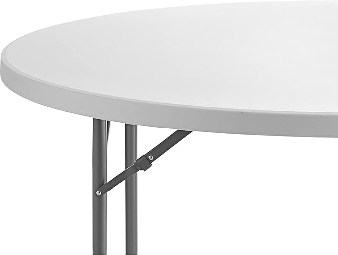 2 Pack! 60" Round Granite White Plastic Folding Banquet Table, Heavy Duty, Modern Design, Indoor & Outdoor Use, 8 Seating Capacity