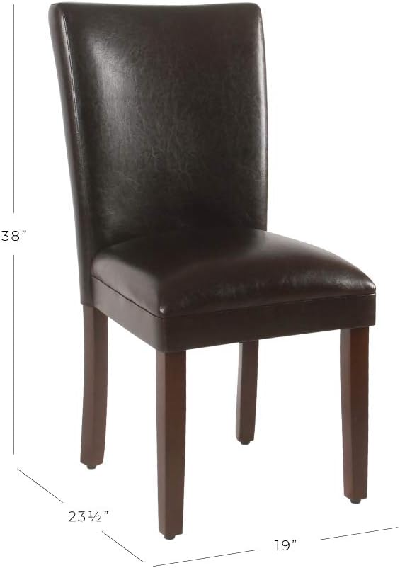 HomePop Parsons Dining Chair - Brown Faux Leather (Set of 2)