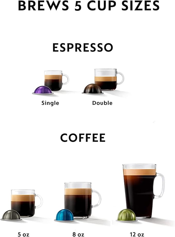 Nespresso Vertuo Pop+ Deluxe Coffee and Espresso Machine by De'Longhi, 120 Volts, Silver