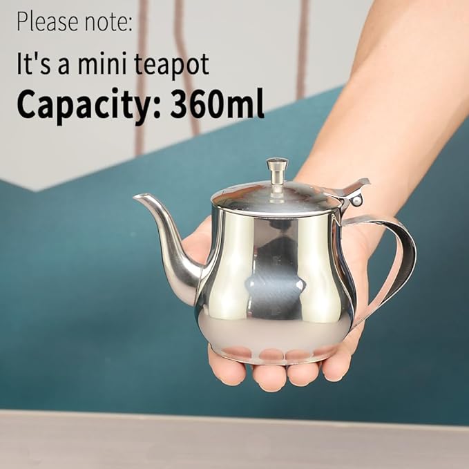 SANQIAHOME 360ml(13Oz) Stainless Steel Small teapot