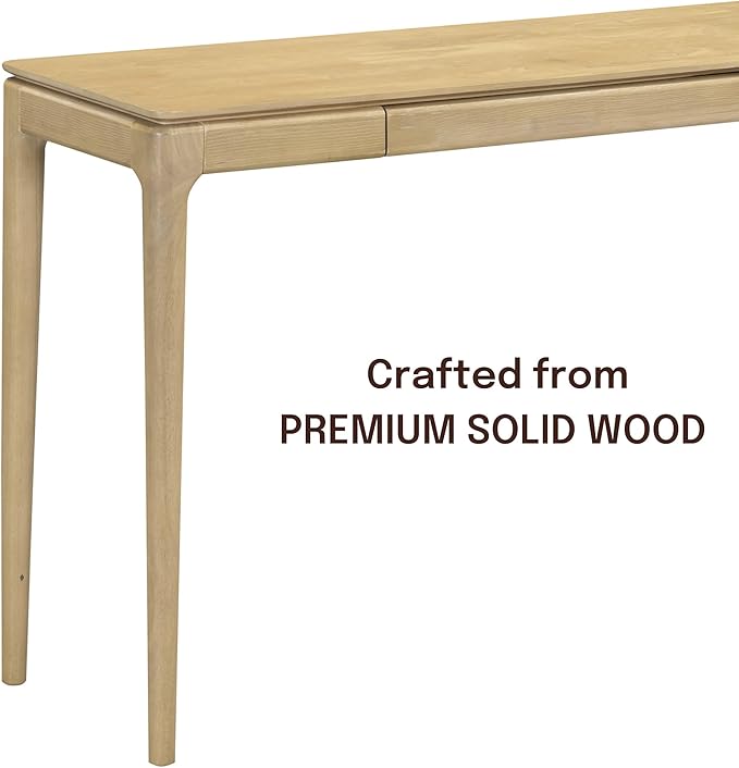 NTC Mingle 47-Inch Console Table, Modern Solid Wood Entryway Table with Hidden Drawer, Waterproof & Heat Resistant, Narrow Table for Hallway, Living Room & Foyer, Sand