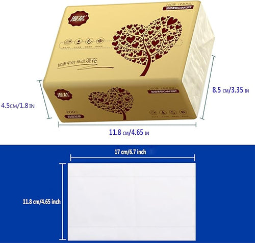10 Packs Soft Small Facial Tissue, Disposable Facial Napkin, Wood Pulp Fiber Material NOT COTTON, Facial Towel, White Facial Paper Tissue, 4-Ply, 10 Pack, 280 Sheets per Pack, 2800 Sheet In Total