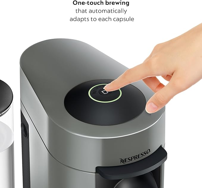 De'Longhi Nespresso Vertuo Plus Coffee and Espresso Maker by De'Longhi, Grey with Aeroccino Milk Frother