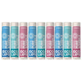 Eco Lips Pure & Simple Raspberry, Coconut and Vanilla Organic Lip Balm 9-Pack (0.15 oz.) - 100% Natural. 100% Plastic-Free Packaging | Made in USA & Cruelty Free