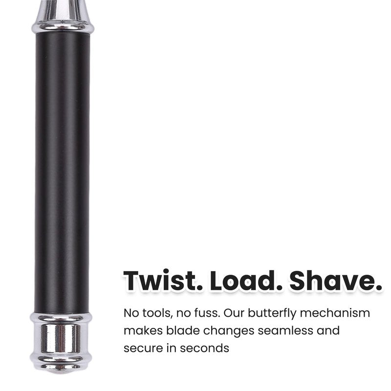 Mens Safety Razor, Black Matte Finish Heavy Weight DE Safety Razor for Wet Shaving, includes 10 Keropy Blades - Vintage Classic Design, Non-Slip Handle - Ideal Gift for Men, Father's Day, Birthday