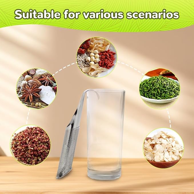 304 Stainless Steel Tea Diffuser, 2025 New Loose Leaf Tea Infuser, Portable Teas Infuser for Office and Home, Spices, Seasonings, Coffee Steeper for Coffee Lovers, Teas Holder Loose Leaf for Gift (3)