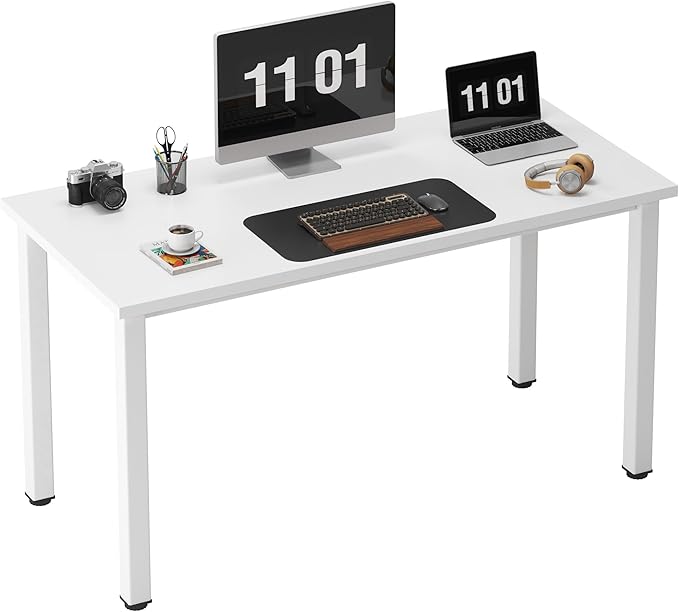 Need Computer Desk, 47 inch Home Office Desk, Modern Simple Style Home Office Gaming Desk, Basic Writing Table for Study Student, White