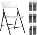 48 Pack Folding Chairs, 700lbs Capacity Heavy Duty Folding Chair with Reinfoced Steel Frame for Indoor/Outdoor Use, White Plastic Foldable Chairs for Party, Patio, Meeting, Wedding and School