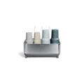 simplehuman Bottle Dock, Fast Drying Bottle Rack with Steel Frame & Diatomaceous Earth Base, Three-Compartment Organizer for Tumblers, Caps & Straws, Built-in Straw Holder, Brushed Stainless Steel