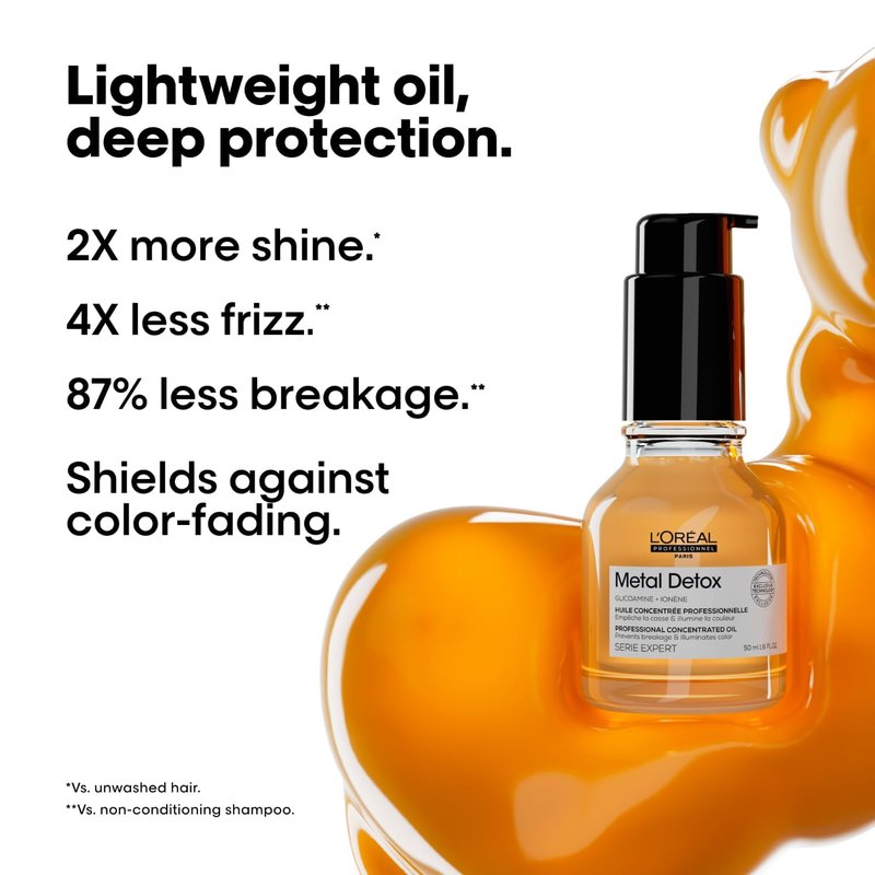 L'Oréal Professionnel Paris Metal Detox Shampoo, Mask & Oil Set - Removes Metal Build Up, Protect Color, Prevents Damage & Adds Shine, Paraben & Sulfate-Free, For Damaged and All Hair Types