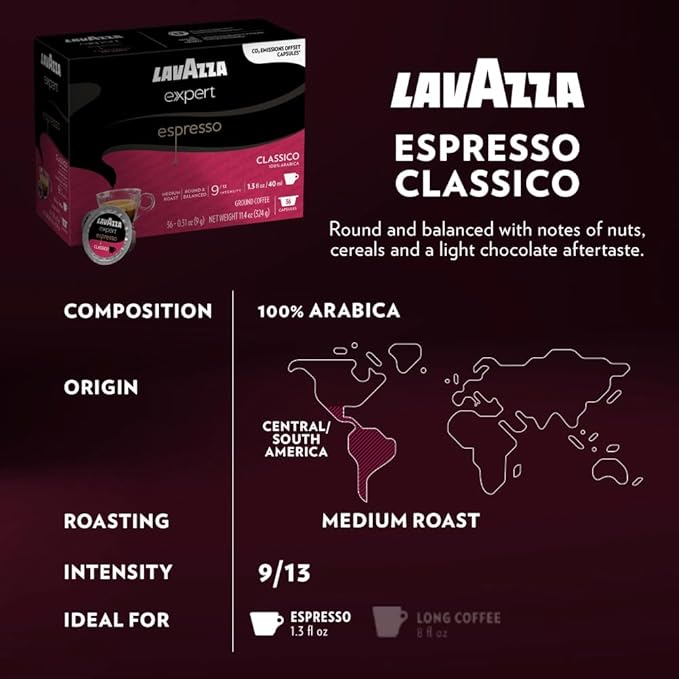 Lavazza Expert Variety Pack, Contains Light, Medium, and Dark Roast Espresso and Coffee Capsules, Compatible with Lavazza Classy Machines (36 Capsules)