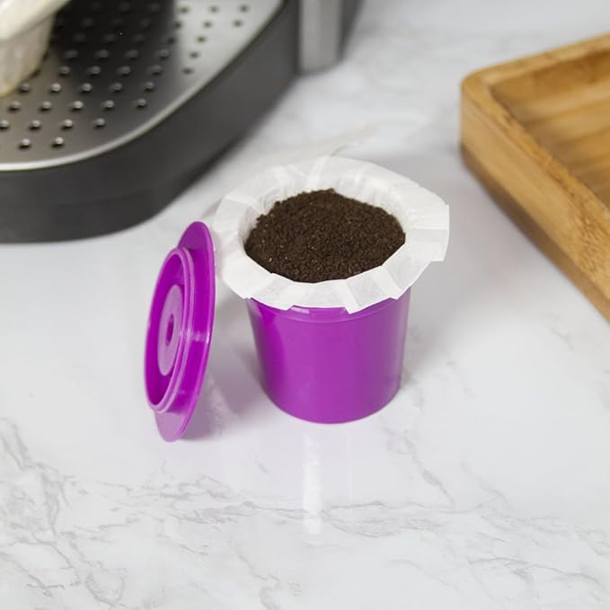 Perfect Pod EZ-Cup Paper Coffee Filters with Patented Lid for Single-Serve Coffee Brewers and Coffee Pods, Compatible with Keurig, 12-Pack (600 Filters)