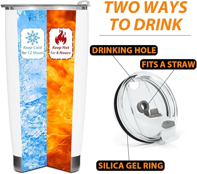 Cow Print Stuff Tumbler, Inspirational Western Decor Sunflower Gifts for Women Men Friends Cow Lovers Birthday Christmas, Christian Coffee Mug Stainless Steel Vacuum Insulated Travel Cup with Lid 20oz