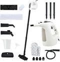 COSTWAY Handheld MultiPurpose Steam Cleaner with 17 Pieces, 350ml Large Capacity Steam Mop Continuous Fill water, Portable Chemical-Free Steamer for Home Use, Floors, Windows, 1400W, Grey