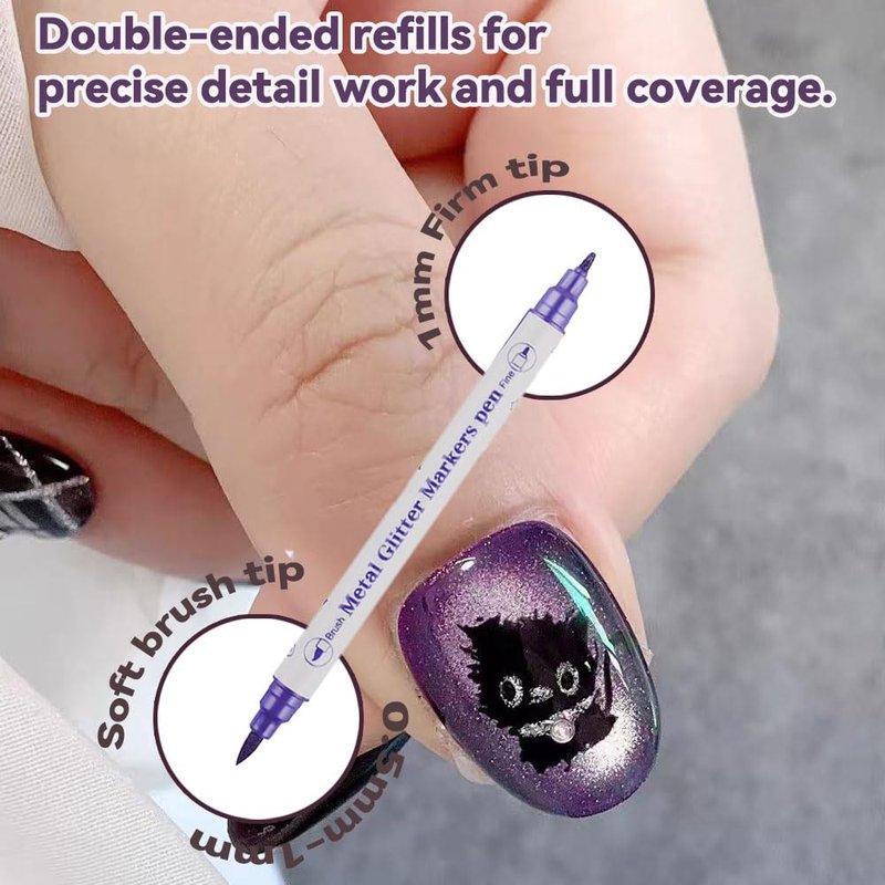 Colors Nail Art Pens Set, 3D Nail Polish Pens, Quick-Dry DIY Nail Art Markers Graffiti Dotting Pen for Nails Art Design Manicure Nail DIY Decoration (10 Metal vintage color)
