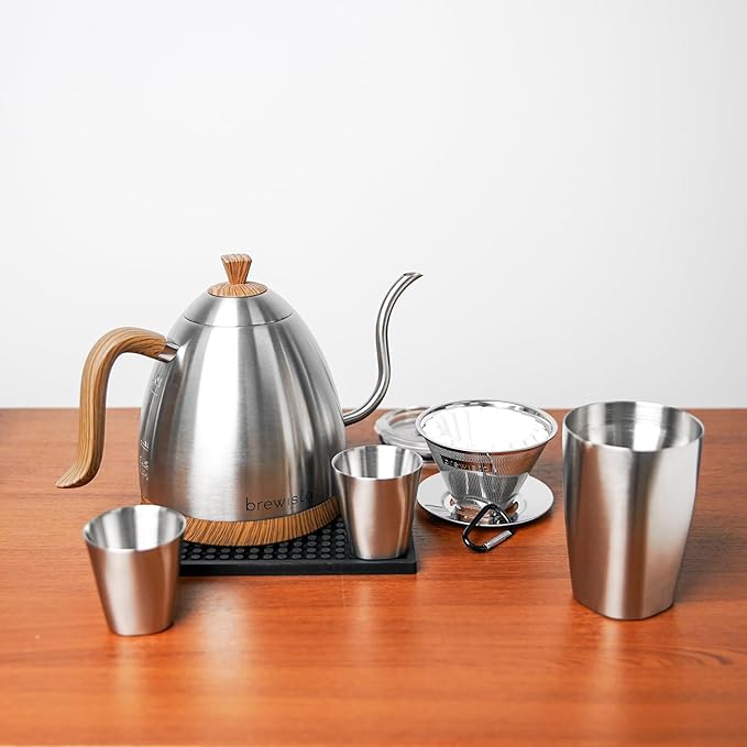 Brewista Artisan Electric Gooseneck Kettle, Water Boiler with LCD Panel, Precise Temperature Control, Fast Boiling and Keep Warm Settings for Pour-Over Coffee & Tea, Café, 1 Liter (Stainless Steel)