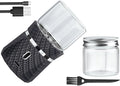 Electric Grinder Automatic Mini Size Spice Crusher with 2PCS Glass Jar of 1.7oz/50ml Rechargeable (not for grinding nut & coffee bean), Carbon Fiber Pattern