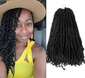 BOHOBABE Pre-twisted Passion Twist Crochet Hair 16 Inch Pre-looped Crochet Passion Twist Braiding Hair 8 Packs Soft Black Bohemian Twists (1B)