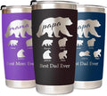 Personalized Tumbler with Mama Bear - Custom Coffee Mug Cup 20 Oz with Lid - Customized Christmas Gifts for Dad Mom - Birthday Gifts for Dad Mom (Mama/Papa-Bear)