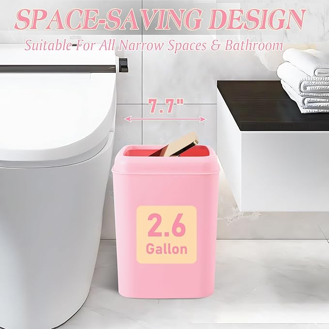 Pink Bathroom Accessories, 24 Pieces Pink and Gold Bathroom Accessories Set with Shower Curtain, Bath Towels, Trash Can, Soap Dispenser and Soap Dish for Bathroom/Housewarming