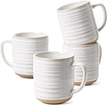 LE TAUCI Coffee Mugs 12 oz, Ceramic Coffee Cups for Latte, Hot Tea, Cappuccino, Mocha, Cocoa, Housewarming Wedding Present Mug Set - Set of 4, Arctic White