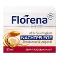 Florena Nachtpflege mit Sheabutter & Arganöl Vegan, 1er Pack, (1 x 50 ml)
