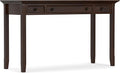 SIMPLIHOME Amherst Desk - 54-Inch Wide Solid Wood Writing Desk in Russet Brown, Transitional Home Office Computer Table for Workspace or Study with 2 Drawers and Flip-Down Keyboard Tray
