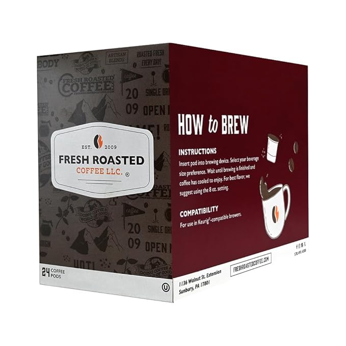 Fresh Roasted Coffee, Irish Cream, Flavored Coffee Pods, K-Cup Compatible, 24 Count