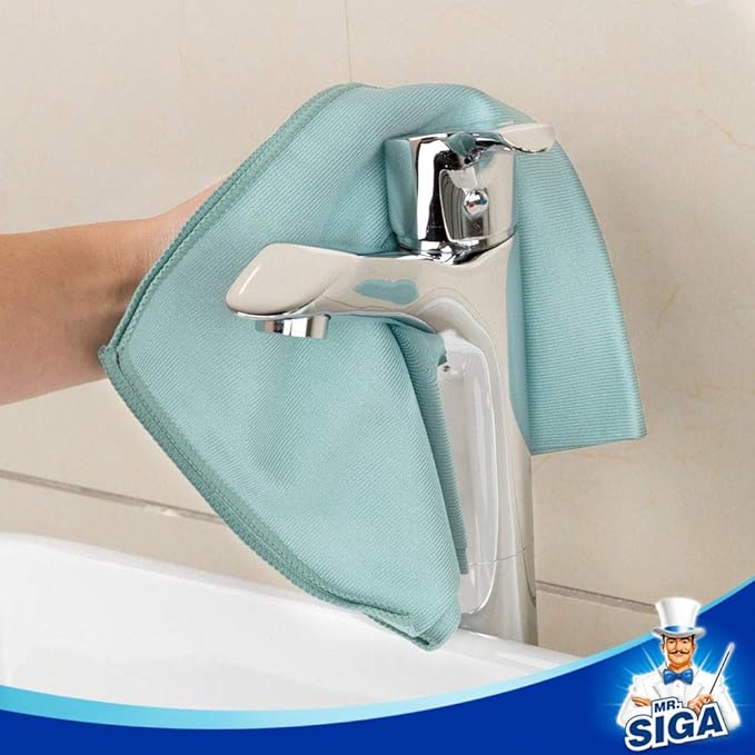 MR.SIGA Ultra Fine Microfiber Cloths for Glass, Pack of 12, 35 x 40cm 13.7" x 15.7"