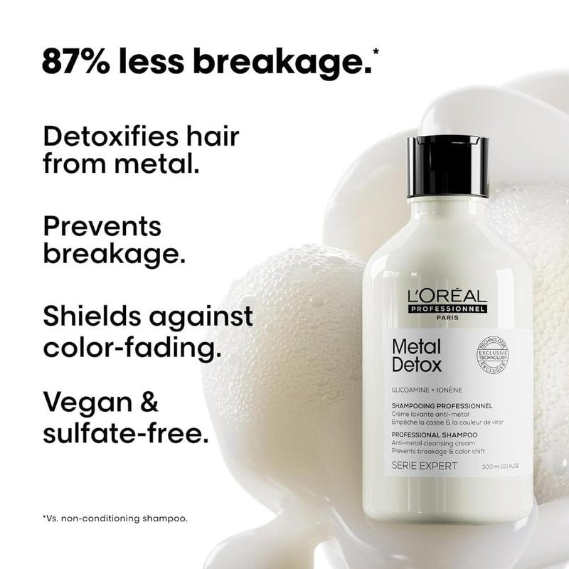 L'Oréal Professionnel Paris Metal Detox Shampoo, Mask & Oil Set - Removes Metal Build Up, Protect Color, Prevents Damage & Adds Shine, Paraben & Sulfate-Free, For Damaged and All Hair Types