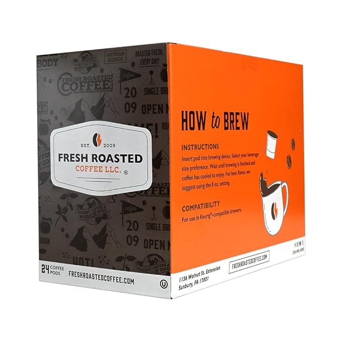Fresh Roasted Coffee, Organic Bali Blue Moon | USDA Organic, Kosher | Medium Roast 72 Pods for K Cup Brewers