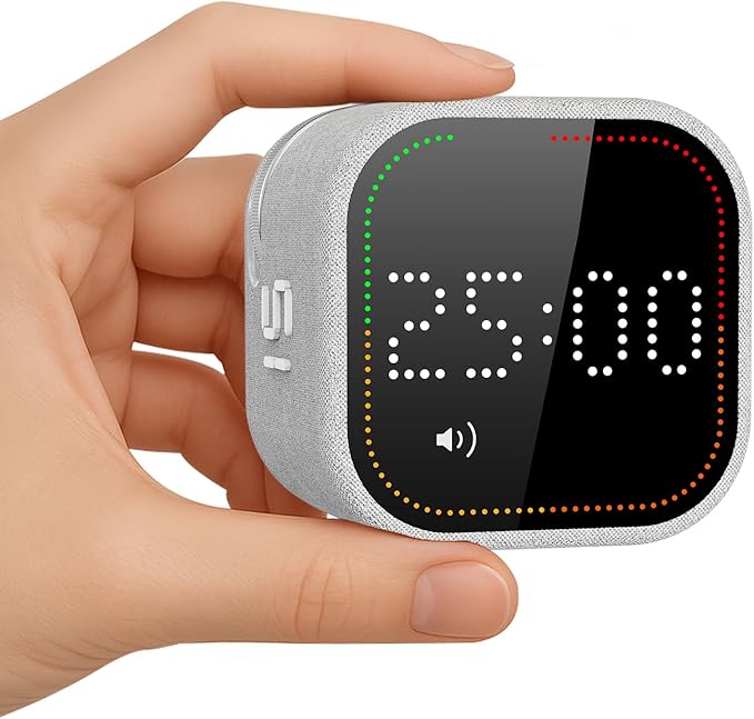 REACHER Fast Custom Pomodoro Timer Cube | Productivity Timer | Small Visual Cube | Silent, Vibrate Reminder | Adjustable Sound Alert | Magnetic, Visual Countdown | for ADHD, Study, Kitchen, Classroom