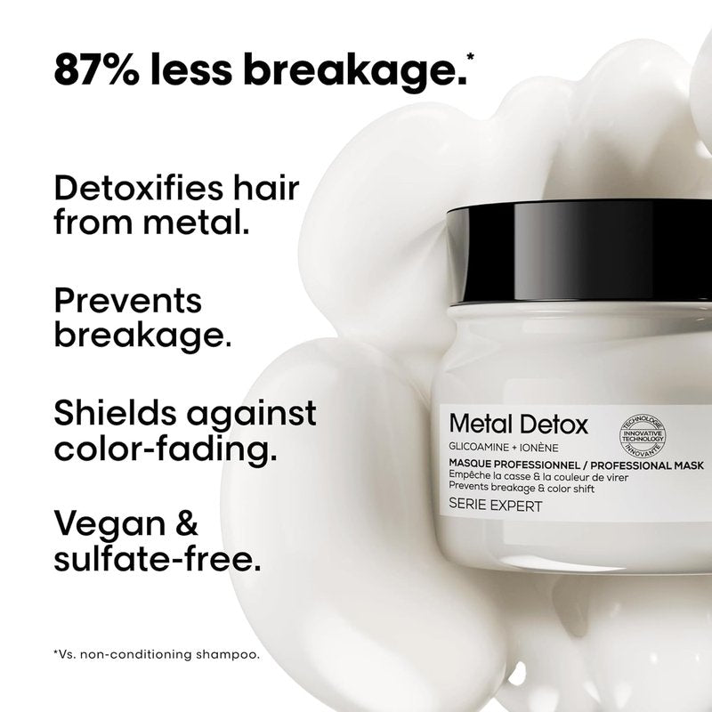 L'Oréal Professionnel Paris Metal Detox Shampoo, Mask & Oil Set - Removes Metal Build Up, Protect Color, Prevents Damage & Adds Shine, Paraben & Sulfate-Free, For Damaged and All Hair Types
