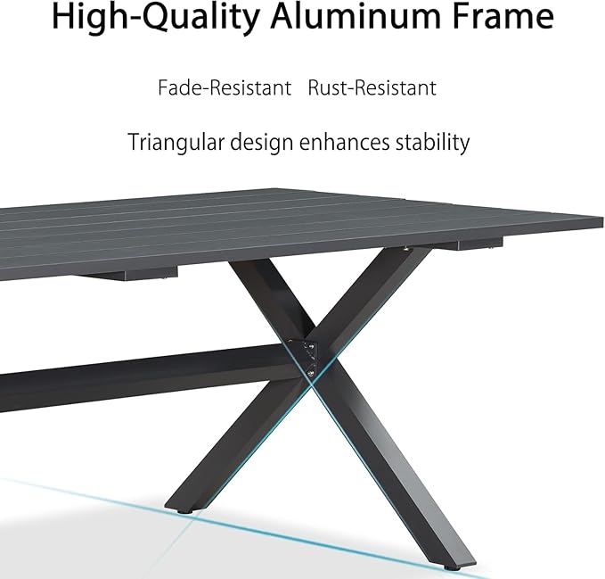 PURPLE LEAF 12 Pieces Patio Dining Set with Outdoor Aluminium Dining Table and Woven Chairs Modern Metal Furniture Cushions Sets for Garden Yard Indoor Decor Kitchen Gray